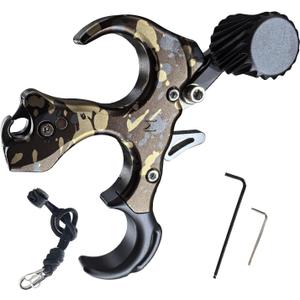 Compound Bow Aid Releaser with Wrist Straps and Adjustment Tool, Archery Release Aids with 3 Thumb Release Adjustable, Aluminum Alloy Aids .for Left and Right Handers, (Camouflage)