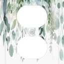 Green Eucalyptus Leaves Watercolor Plants Flowers Outlet Covers 1 Gang Duplex Light Switch Cover Decorative Switch Plates Electrical Receptacle Faceplate Wall Plate for Bedroom Living Room Decor