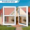 Vinyl Single Hung Sliding Window, 24" x 36" Household Window with Double-Pane Insulated Tempered Glass, White Energy-Efficient Soundproof Window for House, Mobile Home