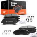 A-Premium Front and Rear Ceramic Disc Brake Pads Set Compatible with Select Honda and Acura Models - Pilot 2009-2015, MDX 2007-2013, ZDX 2010-2013, with Hardware, 8 Pcs