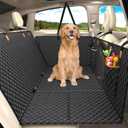 Lekereise Back Seat Extender for Dogs, Hard-Bottom Hammock Holds up to 400 lb, Waterproof with Mesh Window & Storage Pockets  Universal Fit, Black (For Cars/ Mid-Size SUV/ Small Truck)