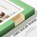 Picture Frames 5x7 2 Pack Made of Solid Wood Green for Wall Mounting and Tabletop Display