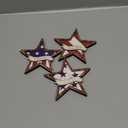 3 Pcs 4th of July Table Star Signs Tiered Tray Decor Independence Day Table Wooden Decoration Patriotic American Flag Theme Star Standing Blocks for Memorial Day Home Office(Stylish)