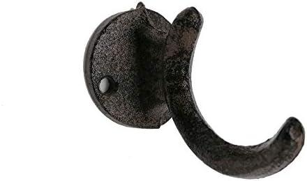 Comfy Hour Antique and Vintage Collection Cast Iron Single Coat Hook Clothes Key Hook Rack Wall Hanger - Metal, Heavy Duty, Brown, Recycled, Decorative Gift Idea