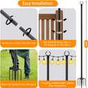 10 Pack 10 FT String Light Poles,Metal with Fork Lights Poles for Outdoor String Light, Rustproof Heavy Duty for Outside Garden,Patio,Wedding,Backyard,Deck,Party