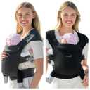 GROWNSY Baby Carrier Newborn to Toddler, Cozy Baby Wraps Carrier, Ergonomic Baby Carrier with Head Support, Deep Grey& Black
