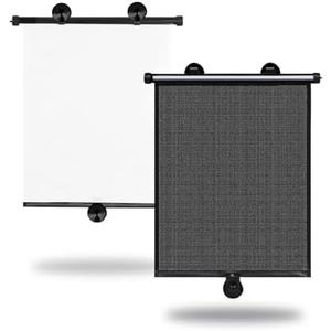 ZATOOTO Car Window Shade for Baby Retractable Roller Sun Shade with Reflective White Coating for Better Cooling Effect UV Protection Heat and Glare Blocking, Car Curtains with Suction Cups