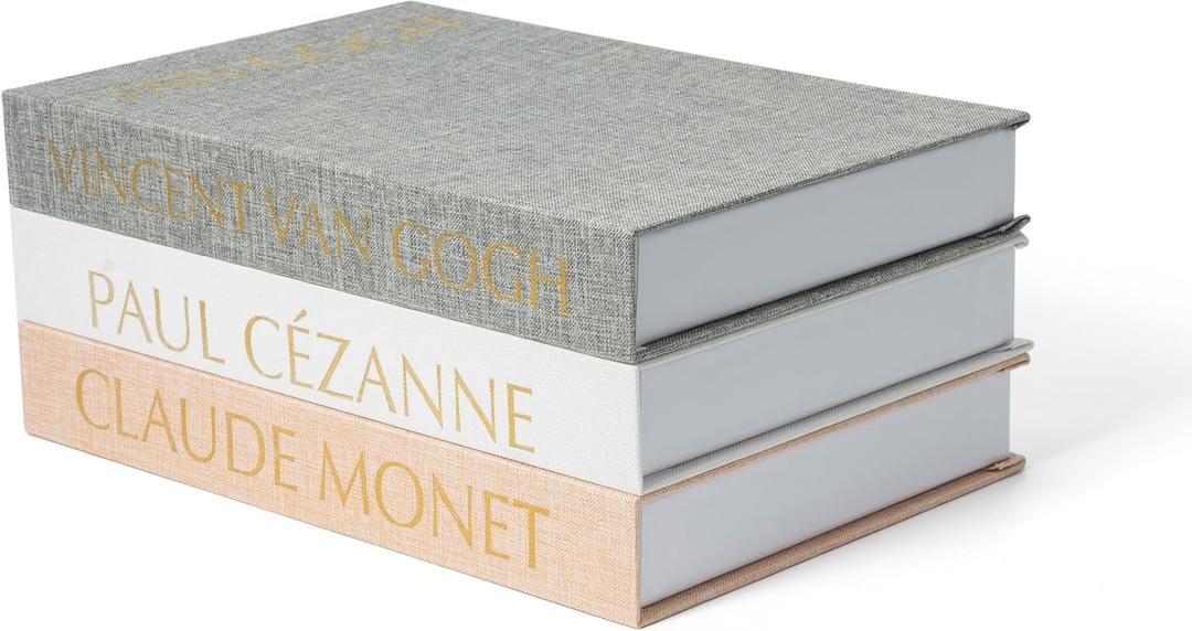 TwoDays Coffee Table Decorative Books, Modern Fashion Designer Fake Books for Home Decor Aesthetic, Faux Storage Box for Bookshelf Decoration. (Set of 3)