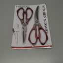 Heavy duty kitchen scissors 2-pack,High Stainless Steel sharp blade,Dishwasher safe meat scissors Cooking shear for Chicken Fish Meat Color RED