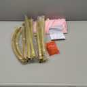 Metal Arch Stand and Cover Set,1 Nude Spandex Fitted Backdrop with 1 Gold Wedding Arched Stand Frame for Parties Birthday Baby Shower Bridal Banquet Decoration (5FT)