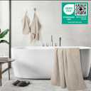 POLYTE 430 GSM Microfiber Quick Dry Lint Free Oversize Bath Towel Set, 6 Piece (Waffle Weave)