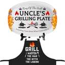 MYZQIFF Father's Day Daddy Grilling Platter Apron Gift, Fathers Day Barbecue Grilling Plate Gift, BBQ Grilling Platter with Apron Sets, Gifts for Dad Papa from Daughter Son For Fathers Day Christmas