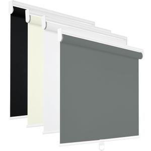 Changshade Blackout Roller Shades for Indoor Windows,Cordless Roller Blinds,Free-Stop Roll Up Shades with Thermal Insulated, Uv Protection Fabric for Bedroom,Office,French Door,Gray,32" W72 H