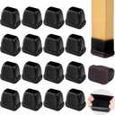 Small Rectangle Silicone Chair Leg Caps with Felt Pads, 16PCS Rectangular Chair Leg Floor Protectors for Hardwood Floors, Chair Leg Covers to Protect Floors(Black,Fit Length 0.9"-1.3" Width 0.6"-0.8")