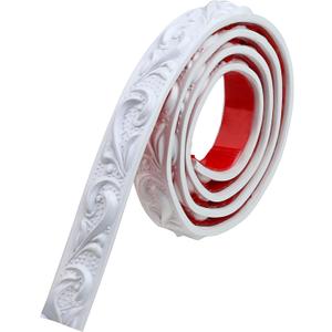 Duzzy Molding Trim Wall Trim, 16.4 Feet Self-Adhesive Flexible DIY Peel and Stick Crown Molding Ceiling Molding Suitable for Mirror Edge, TV Background Wall, Home Wall Decor (White)