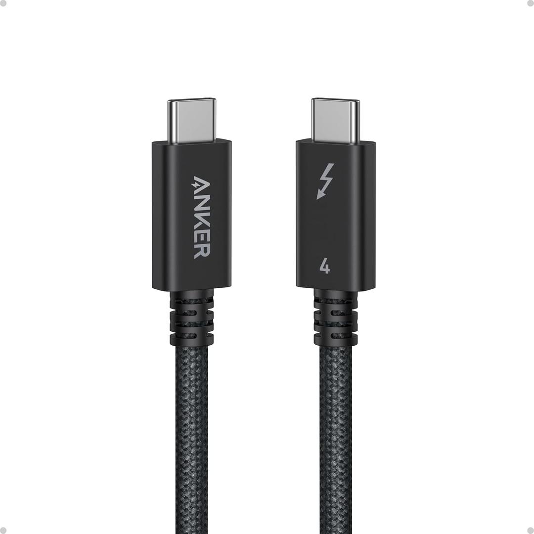 Anker Prime Thunderbolt 4 Cable, 3.3 ft USB C to USB C Cable, 240W Charging, 40Gbps Data Transfer, Supports 8K/4K Displays, for iPhone 16 Series, MacBook Air, iPad, Samsung (Thunderbolt 4-Certified)