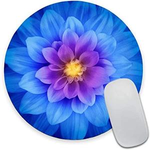 3 x Armanza Mouse Pad, Cute Round Mouse Pad with Design, Blue Floral Computer Mouse Mat, Non-Slip Rubber Base Mousepad, Waterproof Women Office Mouse Pads, Flower