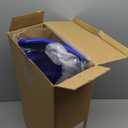 Snow Pusher Shovel for Driveway Car Garage, 24 Inch Snow Removal Plow with D-Grip Handle Aluminum Strip, Ergonomic Heavy Duty Wide Snow Shovel for Home Outdoor, Blue