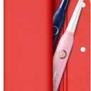 Silicone Electric Toothbrush Travel Case, Manual Toothbrush Travel Cover for Men and Women,Toothbrush Holder for Travel,Gym and More, Fits Most Manual and Electric Toothbrushes - Red