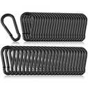 50 Pack 2" Heavy Duty Carabiner Clips, M5 Black Galvanized Steel Spring Snap Hooks, Rust-Resistant Keychain Clips for Hammock, Camping, Hiking, Fishing, Swing Set
