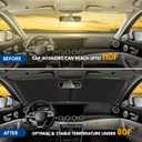 EcoNour 2 Piece Foldable Car Windshield Sun Shade UV & Heat Protection, Interior Cooling, Durable Upgraded Design, Easy Fold, Front Window Sunshade - Medium (31" L x 28" W)