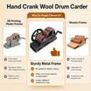 Hand Crank Wool Drum Carder, Fiber Blending Combing Machine