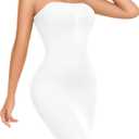 Strapless Shapewear Slip for Women Tummy Control Dress Slips Body Shaper Under Dress Seamless Full Slip (Small, Detachable Straps White)
