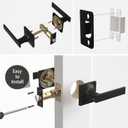 Passage Door Knob Black Door Knobs Interior Keyless Entry Door Lock with Handle Matte Black Door Handle Interior Door Lever Lock (6 Pack)