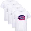 4 Pieces Men Sublimation Blank T-Shirt White Polyester Shirts for Sublimation Short Sleeve T-Shirt (5X-Large)