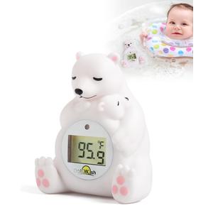 Baby Bath Thermometer for Infants,Cute Polar Bear Digital Bath Thermometer for Baby,Room&Water Temperature Toy (White)
