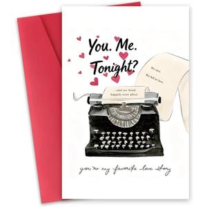 3 x Funny Valentine's Day Card: 'You're Just My Type'Favorite Love Story, Anniversary greeting cards, typrewriter, Love blank card, Birthday card for boyfriend, husband, wife (DTK-247)