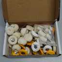 FPPO 1Inch Polishing Buffing Wheel Set,Wool Felt Cotton Mounted 3mm Shank for Rotary Tool Accessories,Mini Brush Polishing Kit for Watch and Jewelry 50 Pieces