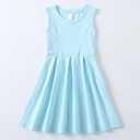 JE Sterguard Girls Dresses with Pockets, Girl Skater Dress for Girls 4t-14 Cotton Sleeveless Party Casual Clothes (Blue, XL)