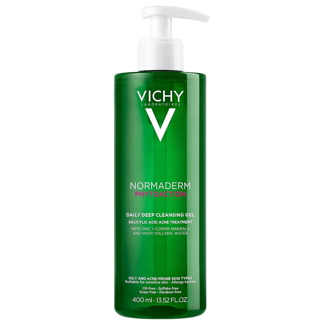 VICHY Normaderm Daily Acne Face Wash, Salicylic Acid Face Cleanser for Oily & Acne Prone Skin, Acne Cleanser that Clears Clogged Pores and Blackhead (13.52 Fl Oz (Pack of 1))
