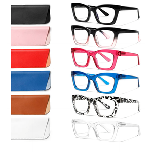 6 Pack Oprah Style Reading Glasses for Women Blue Light Blocking Computer Square Readers with Spring Hinge (Mix Color, 1.50, x)