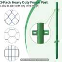 4FT Heavy Duty Green Metal Garden Fence Posts (2-Pack) - for DIY Chicken Wire, Garden/Yard/Driveway/Farm Fence Stakes