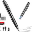 64G 1080P HD Portable Pen Camera,Long Battery Life Body Camera Pen with Loop Recording,Rechargeable Nanny Cam with Smooth Writing for Interview, lecture,Meeting,Classes, Easy to Use & Stable Transfer