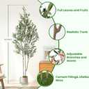 Alupssuc 6ft Olive Trees Artificial Indoor & Outdoor, Faux Olive Tree with Lively Artificial Trunk and Lifelike Fruits, Fake Potted Tree for Modern Home Office Living Room Decor