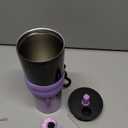 24 OZ Black & Purple Stainless Steel Tumbler With Lid Insulated Vacuum Water Bottle Spill Proof Cup for Hot and Cold Drink and Straw Leak Proof Travel Mug Christmas Gifts For Women Mother