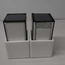 Phosphor 6 PCS Glass Hurricane Candle Holder, Black Glass Candle Holder for Wedding Party Christmas Or Home Decor