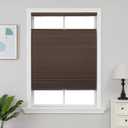 Joydeco No Tools No Drill Blinds for Indoor Windows, Cordless Window Blinds Cellular Shades Top Down Bottom Up Blackout Honeycomb Blinds Thermal Insulated Noise Reduction (Dark Brown, 34" W x 64" H)