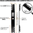 Mower Mulching Blades for Exmark and Toro 140-1241 140-1240 94-808 60" Z-Master and Grandstand Commercial Mowers with Bolts and Washers 6 PCS | mulching blades with bolts and washes