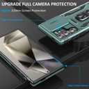 Heavy Duty Case for S24Ultra with Camera Cover,Alpine Green | Rotated Ring Kickstand, Dual-Layer, Shockproof, Military-Grade Protection, for Samsung Galaxy S24 Ultra