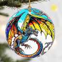 Dragon Christmas Ornaments, Dodosky 2.8in Ceramic Xmas Decor, Christmas Tree Ornaments, Xmas Decorations for Tree, Holiday Ornament, Gift Ideas, Dragon Lovers Gifts, Gifts for Women, Men
