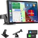 9 Inch Portable Carplay Screen for Car,Wireless Carplay & Android Auto Touch Screen,Car Audio Receivers with Bluetooth,Mirror Link,Siri,GPS Navigation,Voice Control