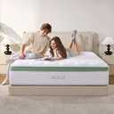 Queen Size Mattress 12 Inch, Hybrid Mattresses in a Box, Medium Firm Indiv Pocket Springs Fiberglass Free Breatlab Stress - Relieving