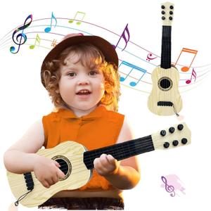 Kids Toy Guitar 6 String,17 inch Mini Baby Guitar with Pick,Musical Instrument Educational Toy for Toddlers Beginner,Preschoolers