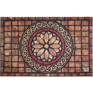 CHICHIC Rectangle Entrance Door Mat Large 18 x 30 Inch High Traffic Area Entry Way Doormat Front Door Rugs Outdoors Heavy Duty Welcome Mat, Non Slip Rubber Back Low Profile for Garage (1'6" x 2'6" (Rectangular), Brick-red)