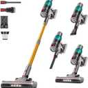 Cordless Vacuum Cleaner - 40KPA Powerful Suction Cordless Stick Vacuum Cleaners for Home, Anti-Tangle Brush, Lightweight, 6-in-1 Rechargeable Vacuum for Pet Hair/Carpet/Hard Floor-Green
