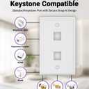 VCE Keystone Wall Plate (UL-Listed) 2-Port with Low Voltage Mounting Bracket for Ethernet, Coax, HDMI Keystone Jack Insert, 10 Pack